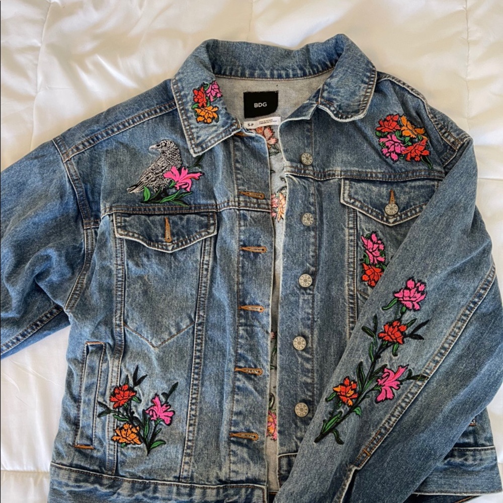 Urban Outfitters Embroidered Jean Jacket